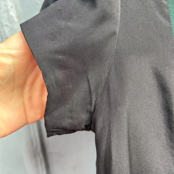 rag & bone Green & Black Silk Metallic Shift Dress, size 10 - Picture 9 of 15